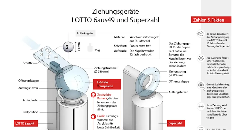 Infografik neue Ziehungsgeräte LOTTO 6aus49